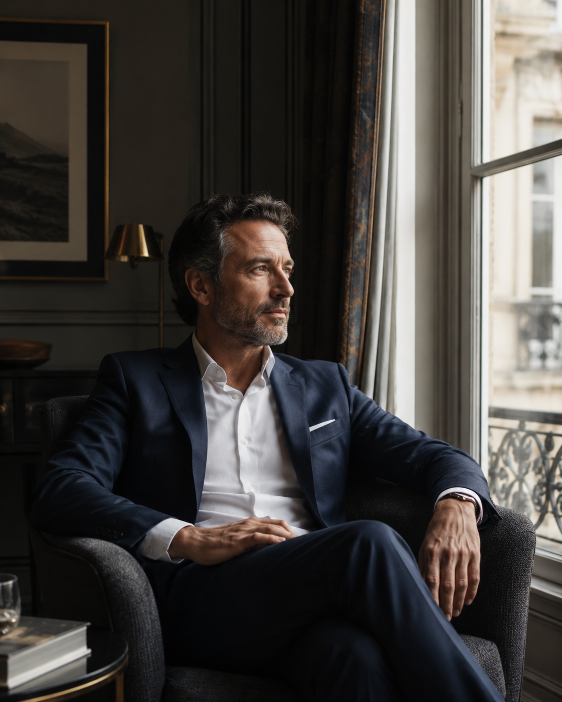 Homme élégant et confiant — illustration de la méthode Confiance Intime